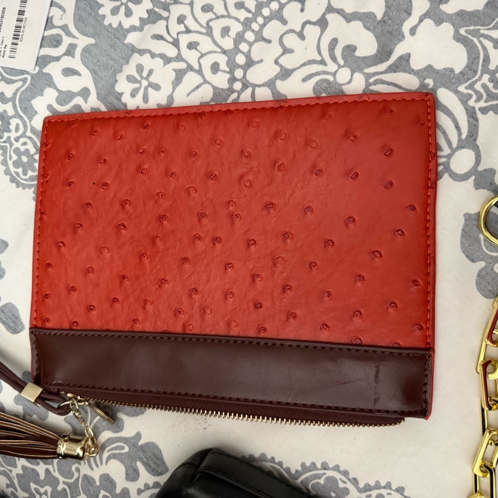 Elegant Orange and Brown Clutch - Picture 2 of 2